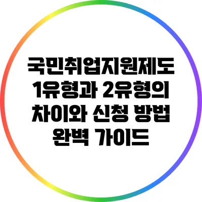 국민취업지원제도: 1유형과 2유형의 차이와 신청 방법 완벽 가이드
