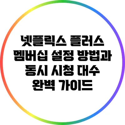 넷플릭스 플러스 멤버십 설정 방법과 동시 시청 대수 완벽 가이드