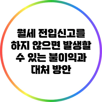 월세 전입신고를 하지 않으면 발생할 수 있는 불이익과 대처 방안