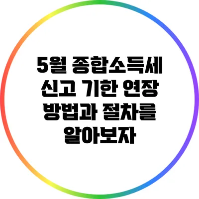 5월 종합소득세 신고 기한 연장 방법과 절차를 알아보자