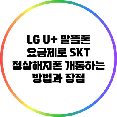 LG U+ 알뜰폰 요금제로 SKT 정상해지폰 개통하는 방법과 장점