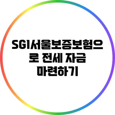 SGI서울보증보험으로 전세 자금 마련하기