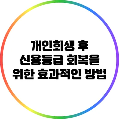 개인회생 후 신용등급 회복을 위한 효과적인 방법