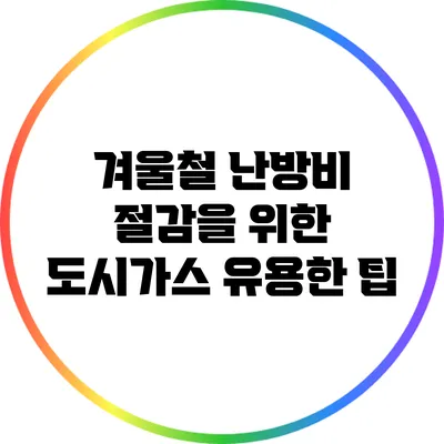 겨울철 난방비 절감을 위한 도시가스 유용한 팁