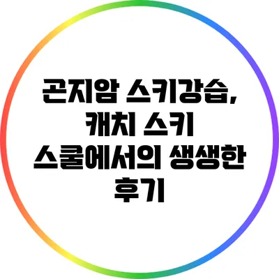 곤지암 스키강습, 캐치 스키 스쿨에서의 생생한 후기