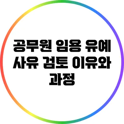 공무원 임용 유예 사유 검토: 이유와 과정