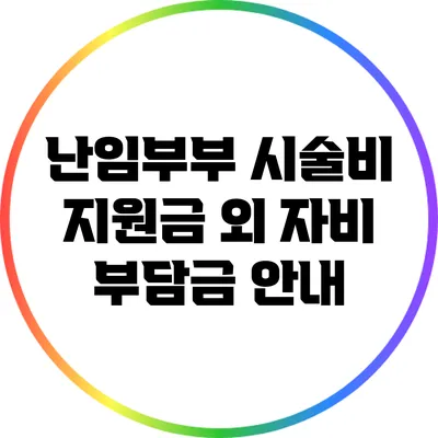 난임부부 시술비 지원금 외 자비 부담금 안내