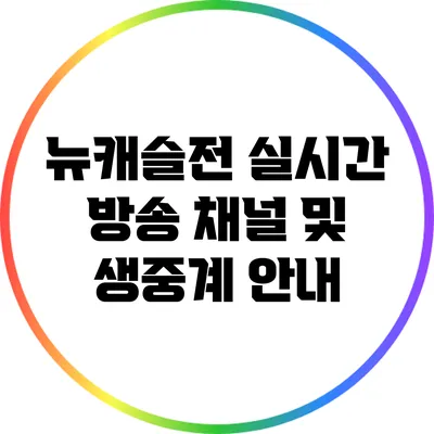 뉴캐슬전 실시간 방송 채널 및 생중계 안내