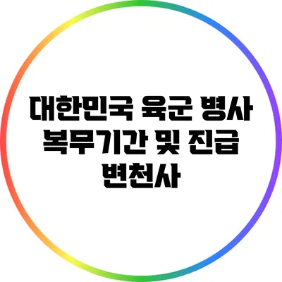 대한민국 육군 병사 복무기간 및 진급 변천사