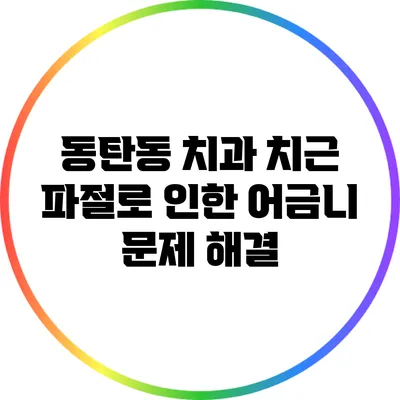 동탄동 치과: 치근 파절로 인한 어금니 문제 해결