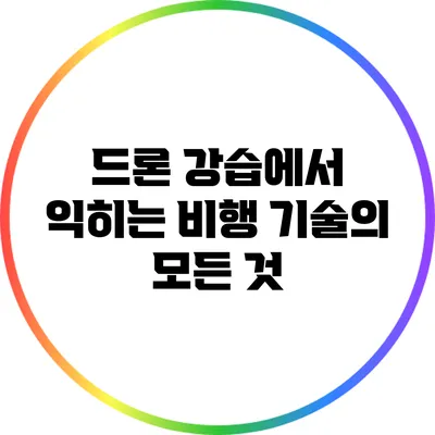 드론 강습에서 익히는 비행 기술의 모든 것