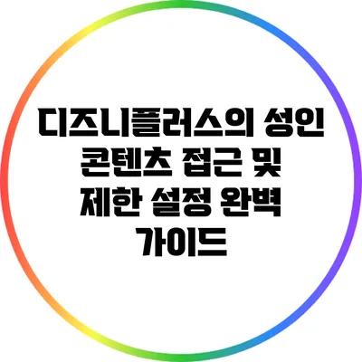 디즈니플러스의 성인 콘텐츠 접근 및 제한 설정 완벽 가이드