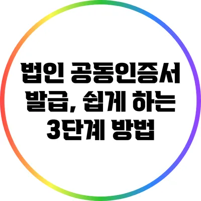 법인 공동인증서 발급, 쉽게 하는 3단계 방법