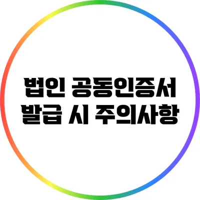 법인 공동인증서 발급 시 주의사항