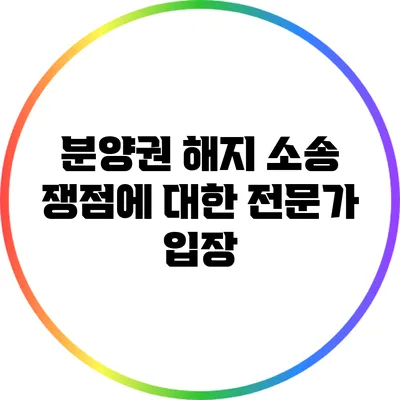 분양권 해지 소송 쟁점에 대한 전문가 입장