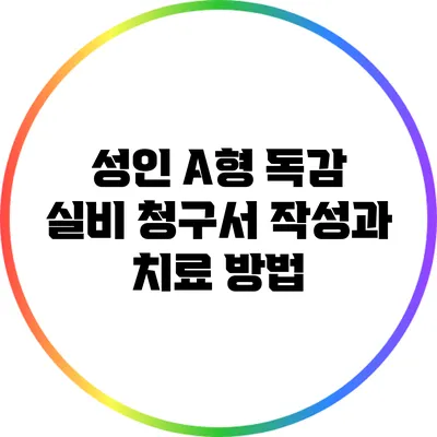 성인 A형 독감: 실비 청구서 작성과 치료 방법