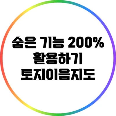 숨은 기능 200% 활용하기: 토지이음지도