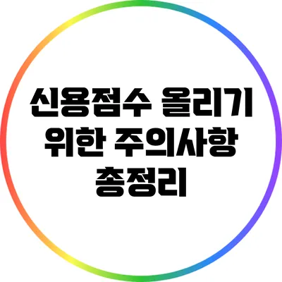 신용점수 올리기 위한 주의사항 총정리