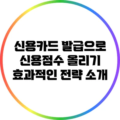 신용카드 발급으로 신용점수 올리기: 효과적인 전략 소개