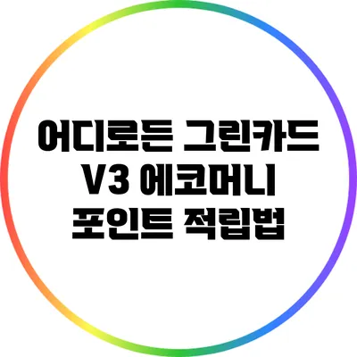 어디로든 그린카드 V3 에코머니 포인트 적립법