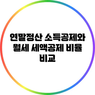연말정산 소득공제와 월세 세액공제 비율 비교