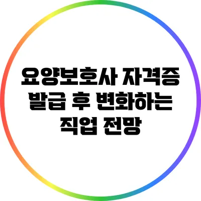 요양보호사 자격증 발급 후 변화하는 직업 전망