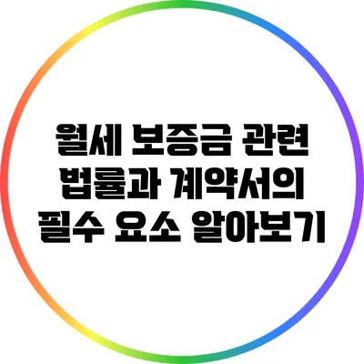 월세 보증금 관련 법률과 계약서의 필수 요소 알아보기