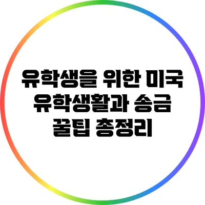 유학생을 위한 미국 유학생활과 송금 꿀팁 총정리