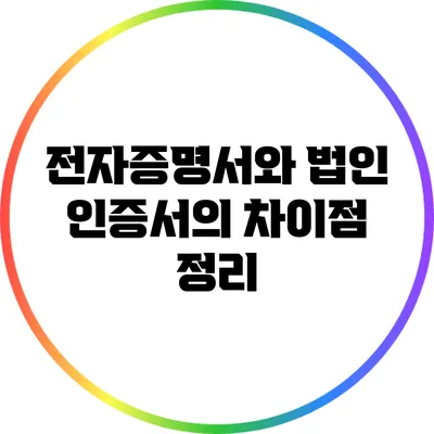 전자증명서와 법인 인증서의 차이점 정리