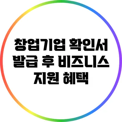 창업기업 확인서 발급 후 비즈니스 지원 혜택