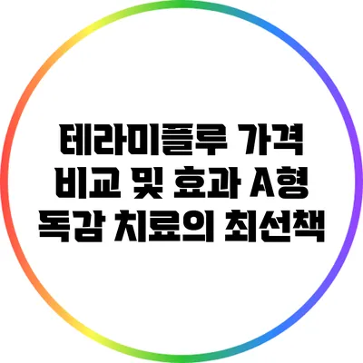 테라미플루 가격 비교 및 효과: A형 독감 치료의 최선책