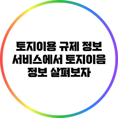 토지이용 규제 정보 서비스에서 토지이음 정보 살펴보자