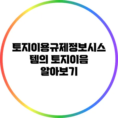 토지이용규제정보시스템의 토지이음 알아보기