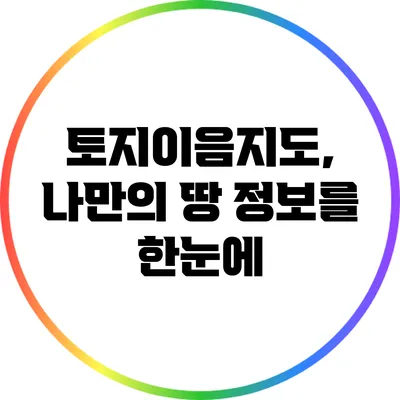 토지이음지도, 나만의 땅 정보를 한눈에