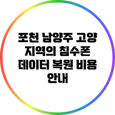 포천 남양주 고양 지역의 침수폰 데이터 복원 비용 안내