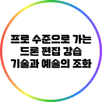 프로 수준으로 가는 드론 편집 강습: 기술과 예술의 조화