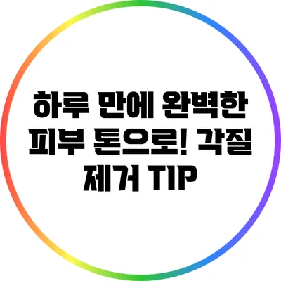 하루 만에 완벽한 피부 톤으로! 각질 제거 TIP