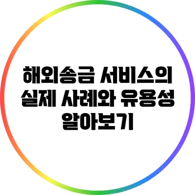 해외송금 서비스의 실제 사례와 유용성 알아보기