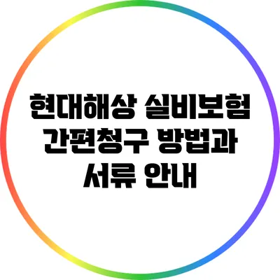 현대해상 실비보험 간편청구 방법과 서류 안내