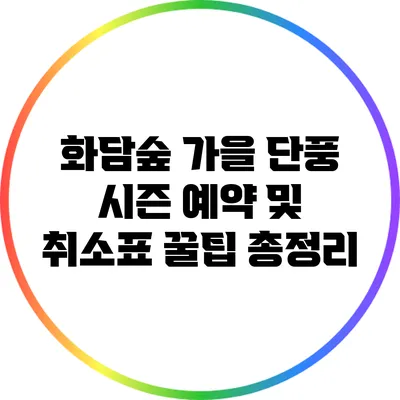 화담숲 가을 단풍 시즌 예약 및 취소표 꿀팁 총정리