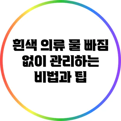 흰색 의류 물 빠짐 없이 관리하는 비법과 팁
