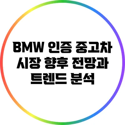 BMW 인증 중고차 시장: 향후 전망과 트렌드 분석