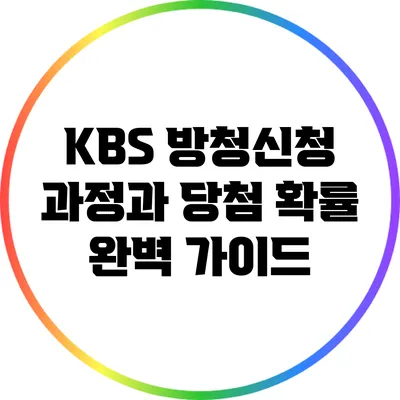 KBS 방청신청 과정과 당첨 확률 완벽 가이드