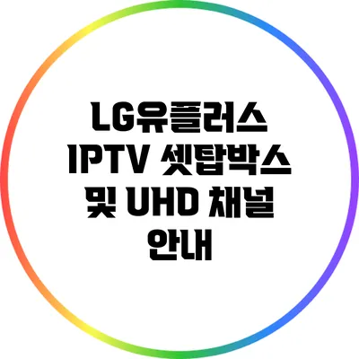 LG유플러스 IPTV 셋탑박스 및 UHD 채널 안내
