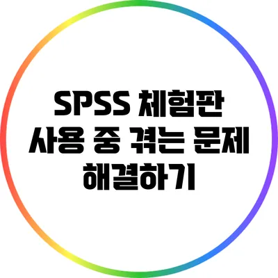 SPSS 체험판 사용 중 겪는 문제 해결하기