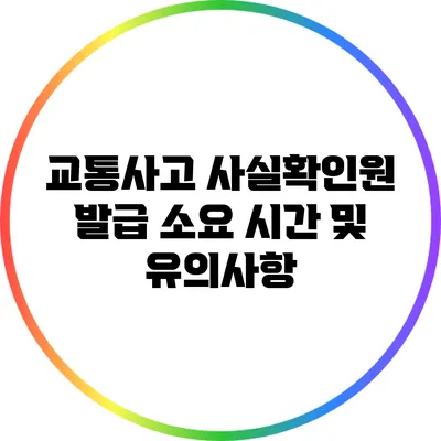 교통사고 사실확인원 발급 소요 시간 및 유의사항