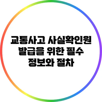 교통사고 사실확인원 발급을 위한 필수 정보와 절차