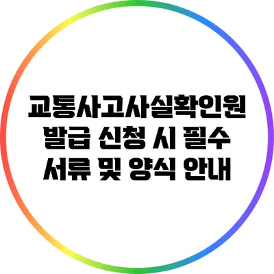 교통사고사실확인원 발급 신청 시 필수 서류 및 양식 안내