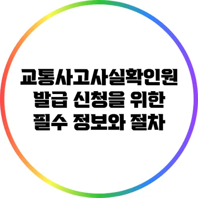 교통사고사실확인원 발급 신청을 위한 필수 정보와 절차