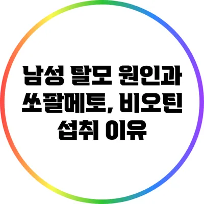 남성 탈모 원인과 쏘팔메토, 비오틴 섭취 이유
